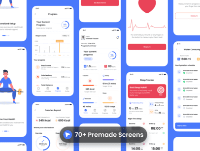 UI Kit для здоровья: трекер шагов, калорий и упражнений