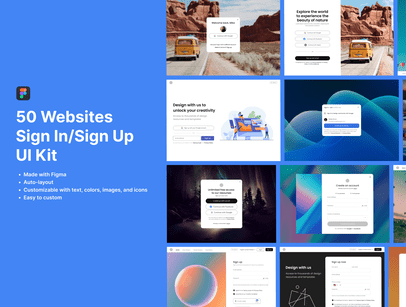 UI Kit для авторизации и регистрации: Готовые шаблоны Sign in/Sign up