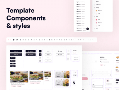UI Kit шаблон для доставки еды, интернет-магазина или портфолио