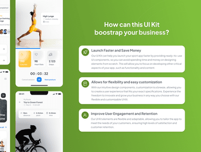 UI Kit для создания спортивного приложения – готовые шаблоны и компоненты