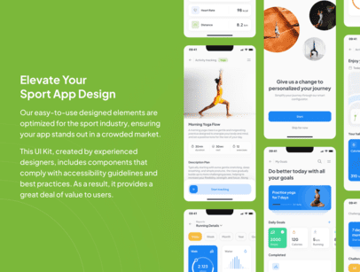 UI Kit для создания спортивного приложения – готовые шаблоны и компоненты