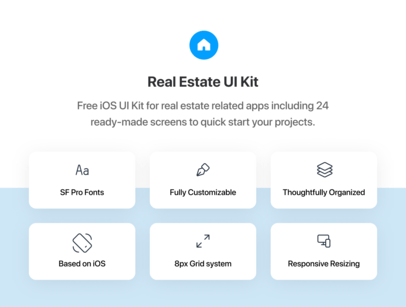 Бесплатный UI Kit для сферы недвижимости